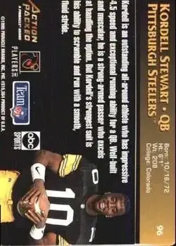 1995 Action Packed Monday Night Football #96 - Kordell Stewart - Pittsburgh Steelers 1995 Action Packed Monday Night Football #96 - Kordell Stewart - Pittsburgh Steelers