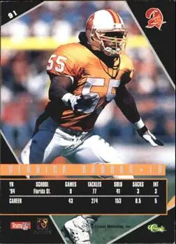 1995 Classic Images Limited Live #91 - Derrick Brooks - Tampa Bay Buccaneers - Back 1995 Classic Images Limited Live #91 - Derrick Brooks - Tampa Bay Buccaneers - Back