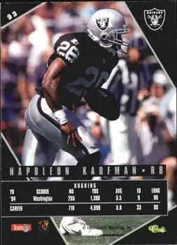 1995 Classic Images Limited Live #93 - Napoleon Kaufman - Oakland Raiders - Back