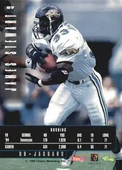 1995 Classic Images Limited #97 - James Stewart - Jacksonville Jaguars - Back 1995 Classic Images Limited #97 - James Stewart - Jacksonville Jaguars - Back