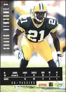 1995 Classic Images Limited #98 - Craig Newsome - Green Bay Packers - Back
