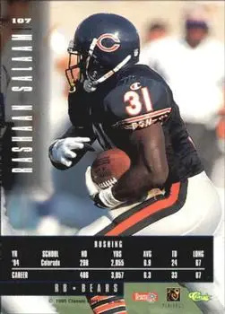 1995 Classic Images Limited #107 - Rashaan Salaam - Chicago Bears - Back
