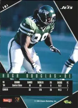 1995 Classic Images Limited Live #101 - Hugh Douglas - New York Jets - Back