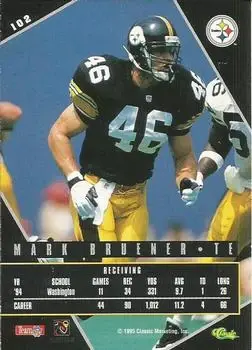 1995 Classic Images Limited Live #102 - Mark Bruener - Pittsburgh Steelers - Back