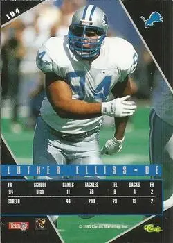 1995 Classic Images Limited Live #104 - Luther Elliss - Detroit Lions