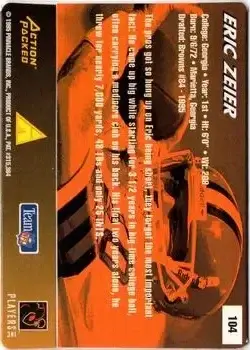 1995 Action Packed Rookies & Stars #104 - Eric Zeier - Cleveland Browns - Back