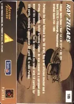1995 Action Packed Rookies & Stars #105 - Ray Zellars - New Orleans Saints 1995 Action Packed Rookies & Stars #105 - Ray Zellars - New Orleans Saints