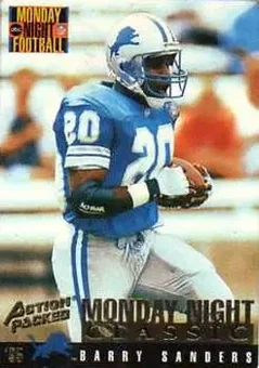 1995 Action Packed Monday Night Football #103 - Barry Sanders - Detroit Lions