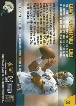 1995 Action Packed Monday Night Football #106 - Dan Marino - Miami Dolphins - Back 1995 Action Packed Monday Night Football #106 - Dan Marino - Miami Dolphins - Back