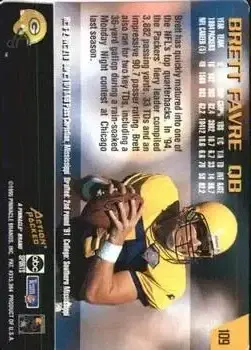 1995 Action Packed Monday Night Football #109 - Brett Favre - Green Bay Packers 1995 Action Packed Monday Night Football #109 - Brett Favre - Green Bay Packers