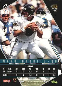 1995 Classic Images Limited Live #119 - Mark Brunell - Jacksonville Jaguars - Back