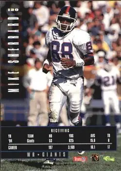 1995 Classic Images Limited #120 - Mike Sherrard - New York Giants - Back