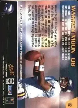 1995 Action Packed Monday Night Football #112 - Warren Moon - Minnesota Vikings - Back