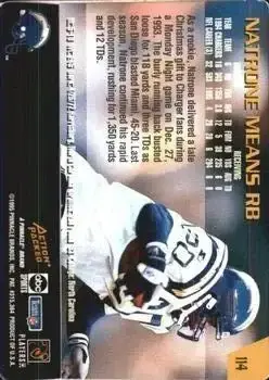 1995 Action Packed Monday Night Football #114 - Natrone Means - San Diego Chargers - Back