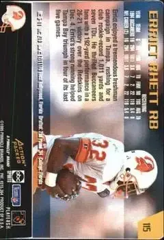 1995 Action Packed Monday Night Football #115 - Errict Rhett - Tampa Bay Buccaneers - Back