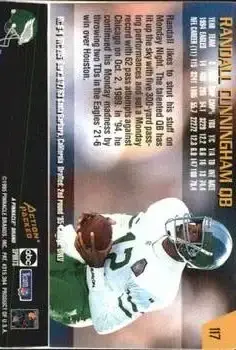1995 Action Packed Monday Night Football #117 - Randall Cunningham - Philadelphia Eagles - Back