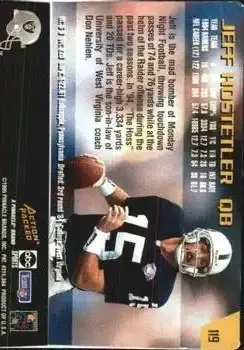 1995 Action Packed Monday Night Football #119 - Jeff Hostetler - Oakland Raiders - Back