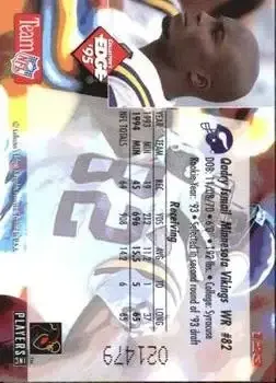 1995 Collector's Edge #123 - Qadry Ismail - Minnesota Vikings - Back
