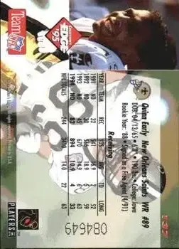 1995 Collector's Edge #137 - Quinn Early - New Orleans Saints - Back 1995 Collector's Edge #137 - Quinn Early - New Orleans Saints - Back