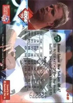 1995 Collector's Edge #148 - Boomer Esiason - New York Jets - Back 1995 Collector's Edge #148 - Boomer Esiason - New York Jets - Back