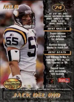 1995 Bowman's Best #74 - Jack Del Rio - Minnesota Vikings