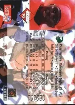 1995 Collector's Edge #158 - Ricky Watters - Philadelphia Eagles - Back