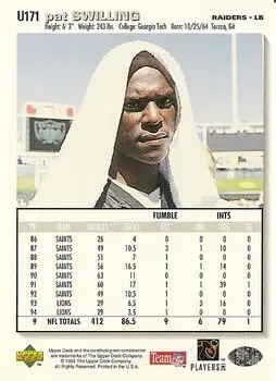 1995 Collector's Choice Update #U171 - Pat Swilling - Oakland Raiders - Back 1995 Collector's Choice Update #U171 - Pat Swilling - Oakland Raiders - Back