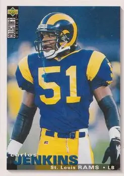 1995 Collector's Choice Update #U199 - Carlos Jenkins - St. Louis Rams - Front 1995 Collector's Choice Update #U199 - Carlos Jenkins - St. Louis Rams - Front