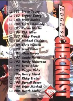 1995 Collector's Edge #205 - Card #205 - Back 1995 Collector's Edge #205 - Card #205 - Back