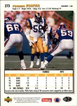 1995 Collector's Choice #273 - Roman Phifer - St. Louis Rams