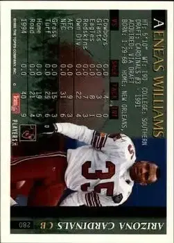 1995 Bowman #280 - Aeneas Williams - Arizona Cardinals - Back