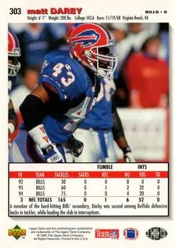 1995 Collector's Choice #303 - Matt Darby - Buffalo Bills