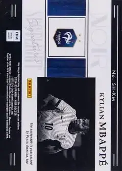 2024-25 Panini Noir - Spotlight Signatures Horizontal #SH-KM - Kylian Mbappe - France - Back