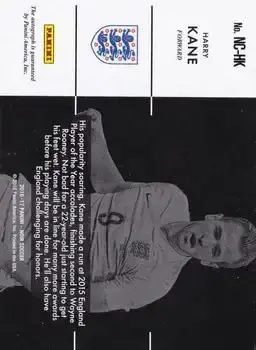 2016-17 Panini Noir - Auto Noir Color #NC-HK - Harry Kane - England - Back