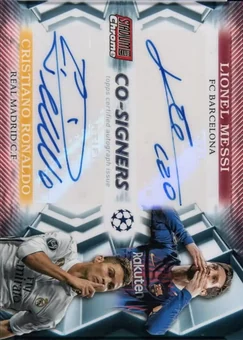 2022-23 Stadium Club Chrome UEFA Club Competitions - Co-Signers Autographs Red Wave Refractor #CSA-MR - Cristiano Ronaldo