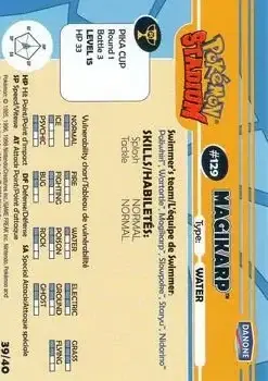 2000 Danone Pokemon Stadium #39/40 - Magikarp - Back