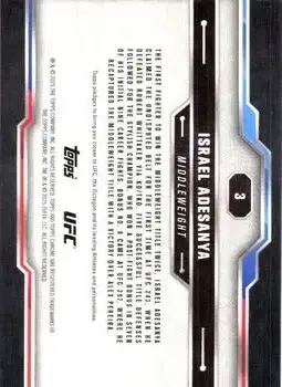 2025 Topps Chrome UFC #3 - Israel Adesanya - Back