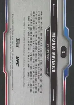 2025 Topps Chrome UFC #5 - Miranda Maverick - Back