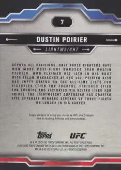 2025 Topps Chrome UFC #7 - Dustin Poirier - Back