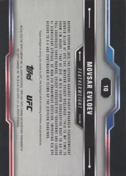 2025 Topps Chrome UFC #10 - Movsar Evloev - Back