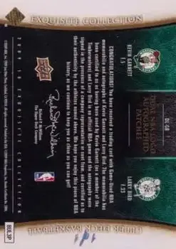 2009-10 Upper Deck Exquisite Collection - All-NBA Access Dual Logos #DL-GB - Card #DL-GB - Boston Celtics - Back 2009-10 Upper Deck Exquisite Collection - All-NBA Access Dual Logos #DL-GB - Card #DL-GB - Boston Celtics - Back