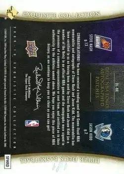 2009-10 Upper Deck Exquisite Collection - All-NBA Access Dual Logos #DL-NK - Card #DL-NK - Back