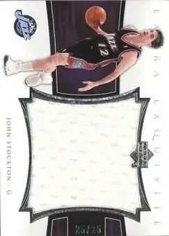 2004-05 Upper Deck Exquisite Collection - Extra Exquisite Jerseys #EE-JS - John Stockton - Utah Jazz 2004-05 Upper Deck Exquisite Collection - Extra Exquisite Jerseys #EE-JS - John Stockton - Utah Jazz