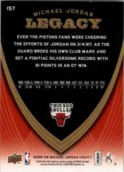 2008-09 Upper Deck Michael Jordan Legacy Collection #157 - Michael Jordan - Chicago Bulls - Back