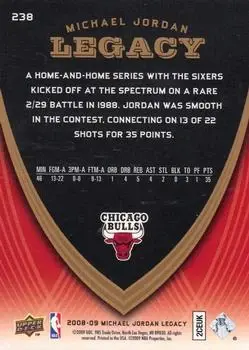 2008-09 Upper Deck Michael Jordan Legacy Collection #238 - Michael Jordan - Chicago Bulls - Back