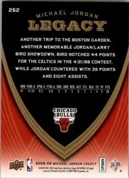 2008-09 Upper Deck Michael Jordan Legacy Collection #262 - Michael Jordan - Chicago Bulls - Back