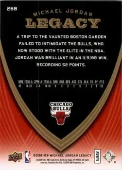 2008-09 Upper Deck Michael Jordan Legacy Collection #268 - Michael Jordan - Chicago Bulls - Back