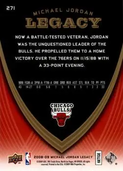 2008-09 Upper Deck Michael Jordan Legacy Collection #271 - Michael Jordan - Chicago Bulls - Back