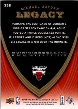 2008-09 Upper Deck Michael Jordan Legacy Collection #335 - Michael Jordan - Chicago Bulls - Back