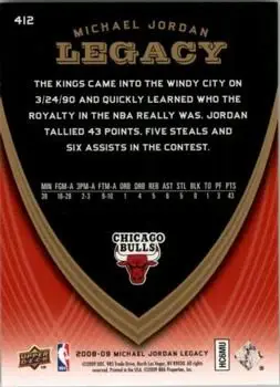 2008-09 Upper Deck Michael Jordan Legacy Collection #412 - Michael Jordan - Chicago Bulls - Back
